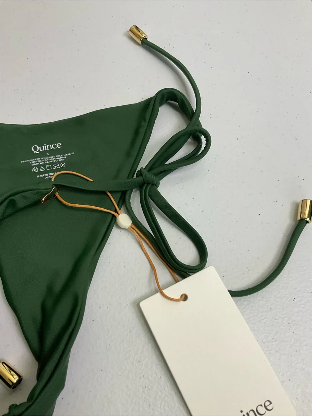Italian Adjustable Side-Tie Bikini Bottom - Olive Green
